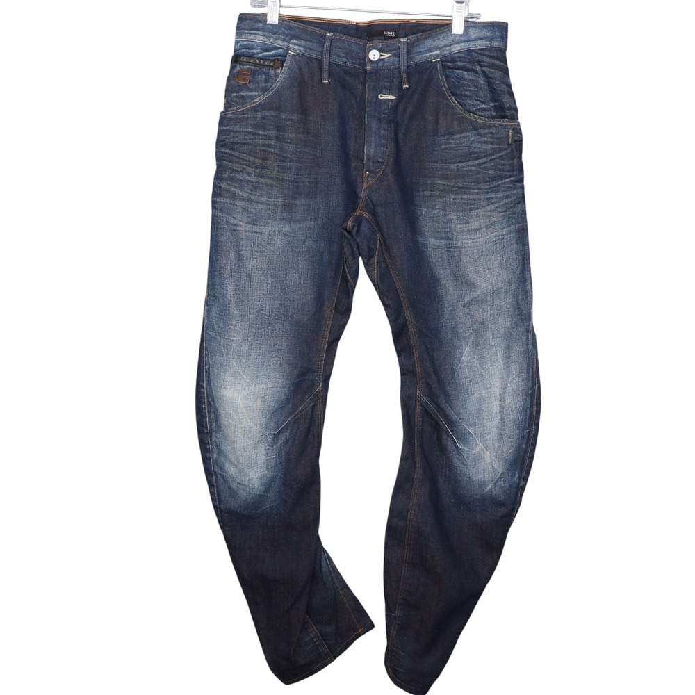 G-Star RAW GS01 Denim Jeans Sz 30x34 Riley 3D Loose Tapered Dark Wash Button Fly